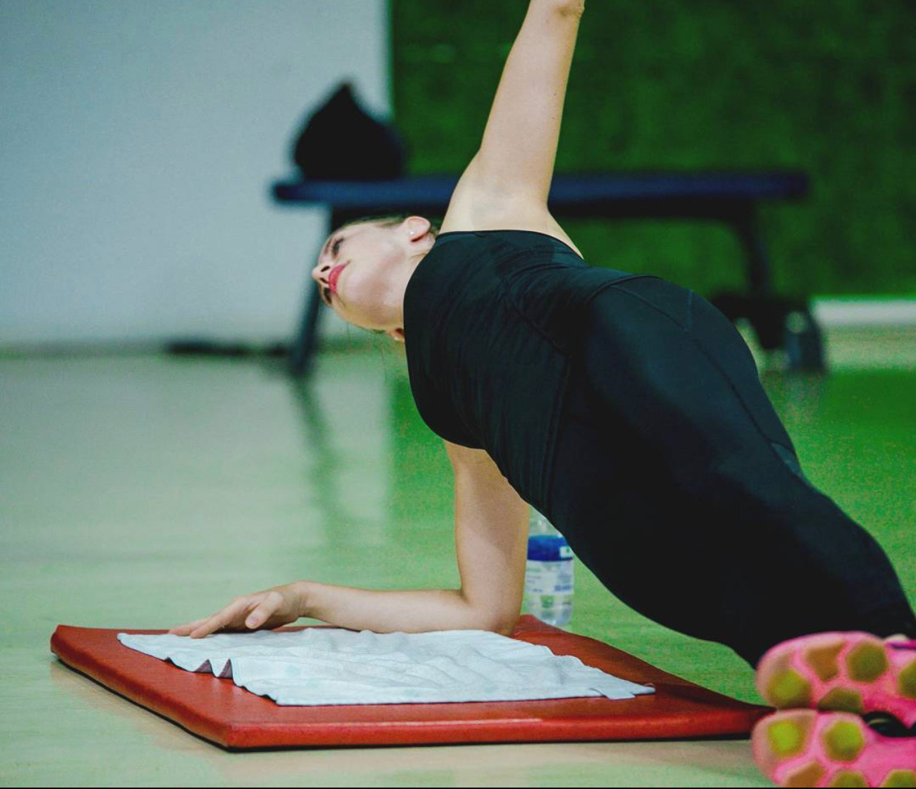 girl performing core exercise