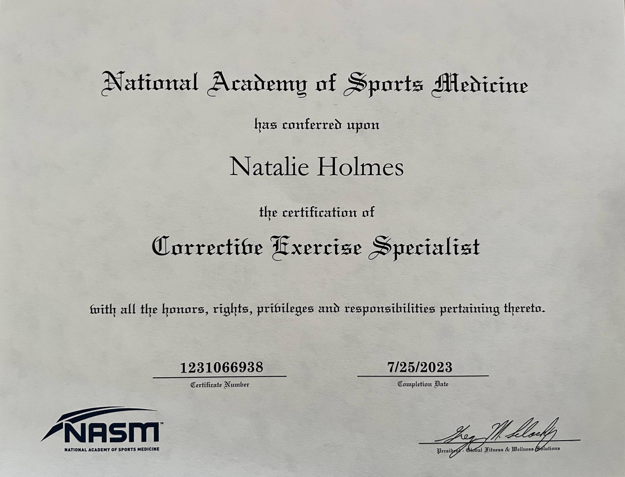 NASM Certified Corrective Exercise Specialist